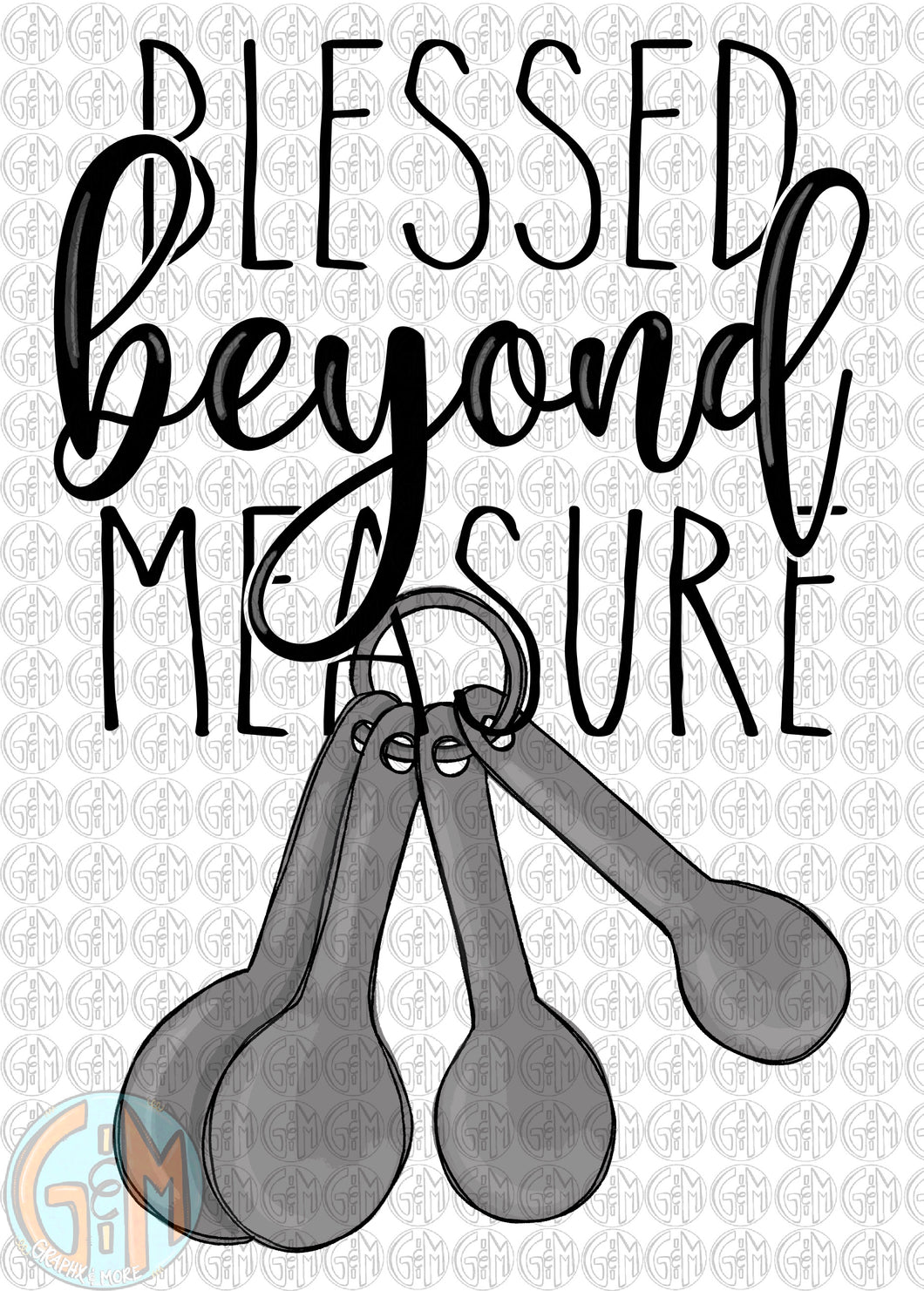 Blessed Beyond Measure PNG | Sublimation Design | Hand Drawn