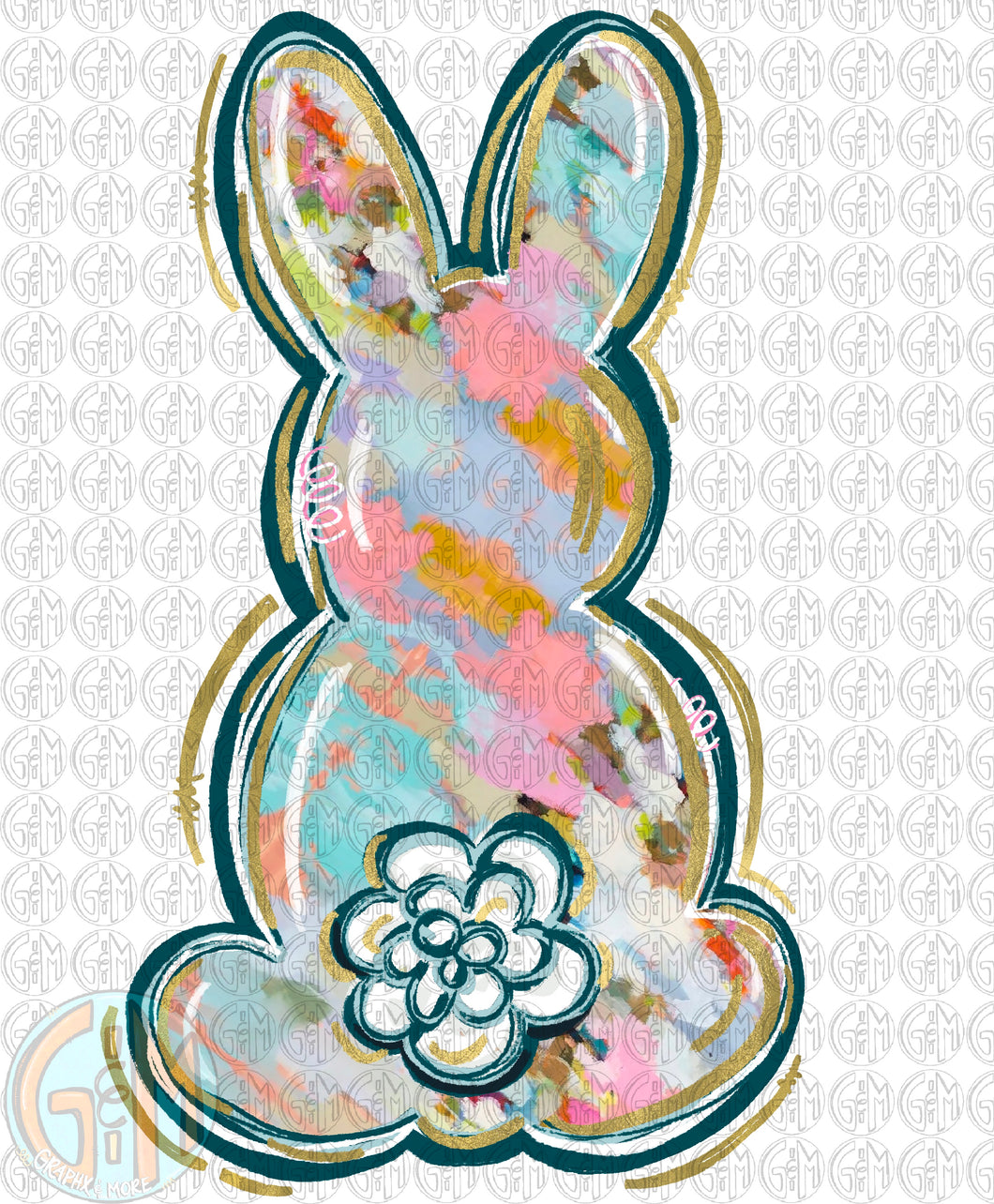 Watercolor Bunny PNG | Hand Drawn | Sublimation Design