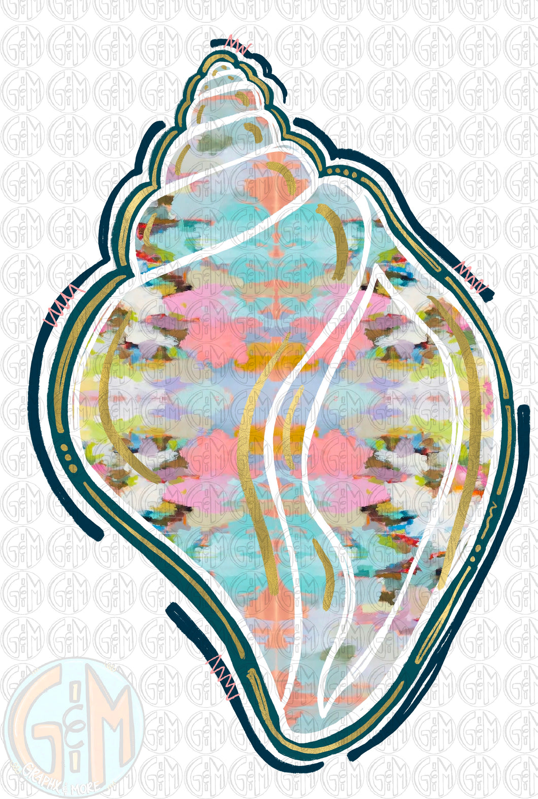Watercolor Shell PNG | Hand Drawn | Sublimation Design