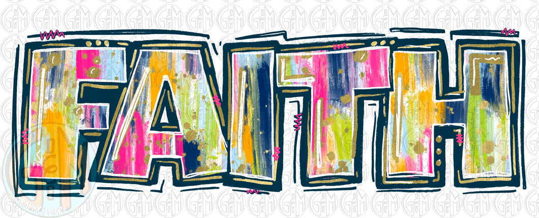 Brushed FAITH PNG | Hand Drawn | Sublimation Design