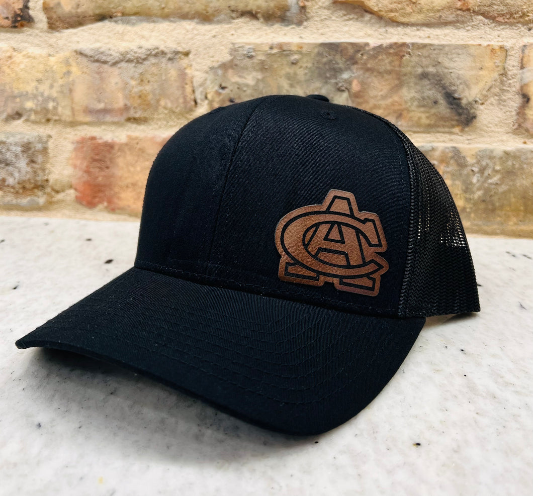 CA Panthers Leather Patch Hat