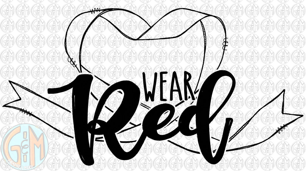Single Color Wear Red PNG | Sublimation Design | Hand Drawn