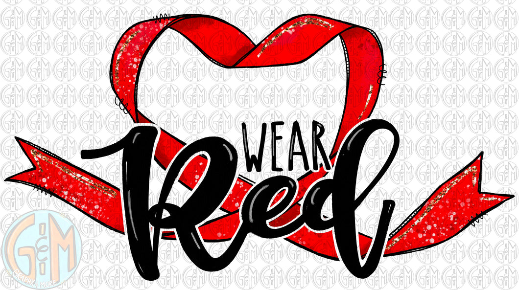 Wear Red PNG | Sublimation Design | Hand Drawn