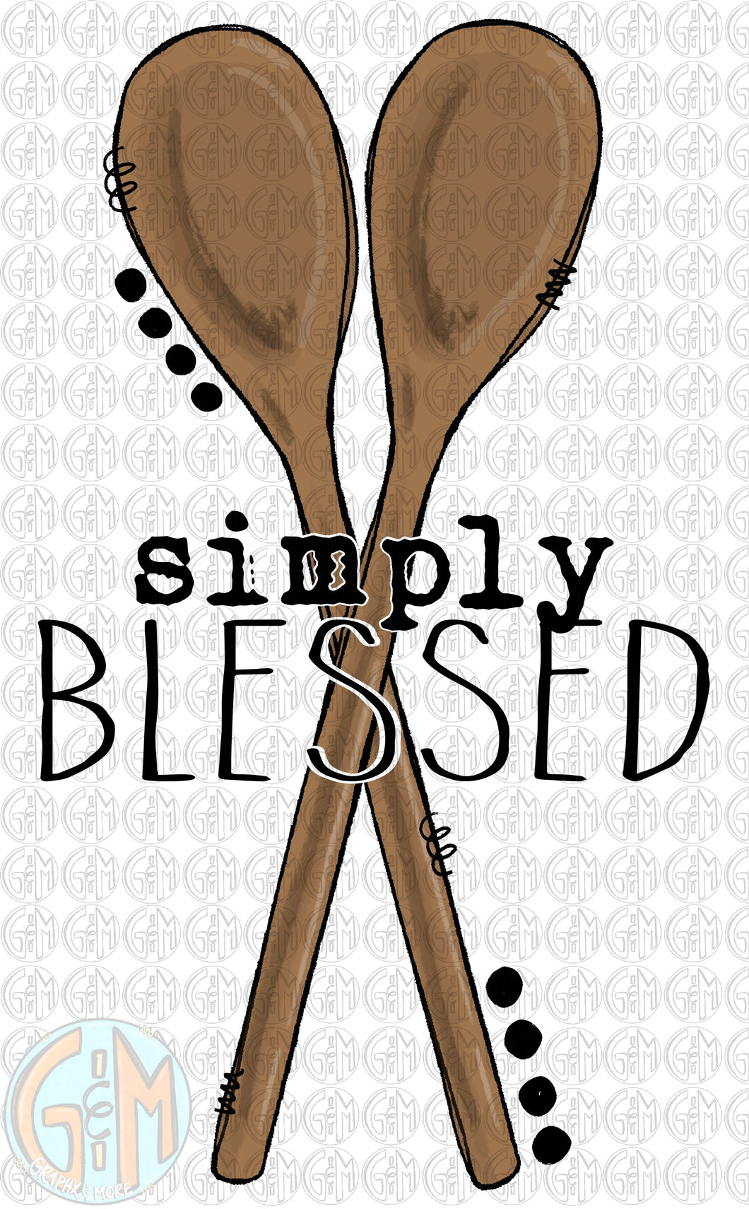 Simply Blessed PNG | Sublimation Design | Hand Drawn