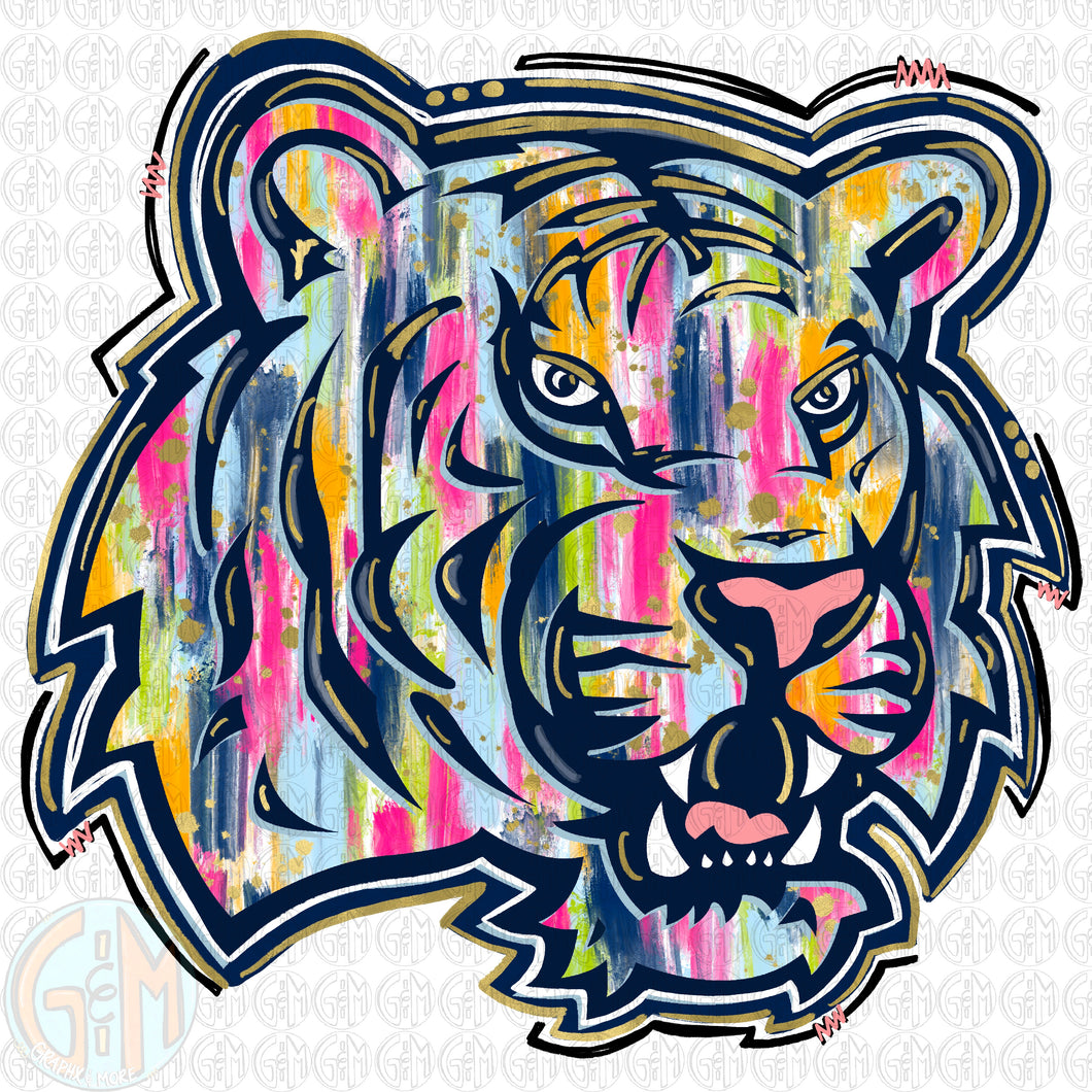 Brushed Tiger PNG | Hand Drawn | Sublimation Design