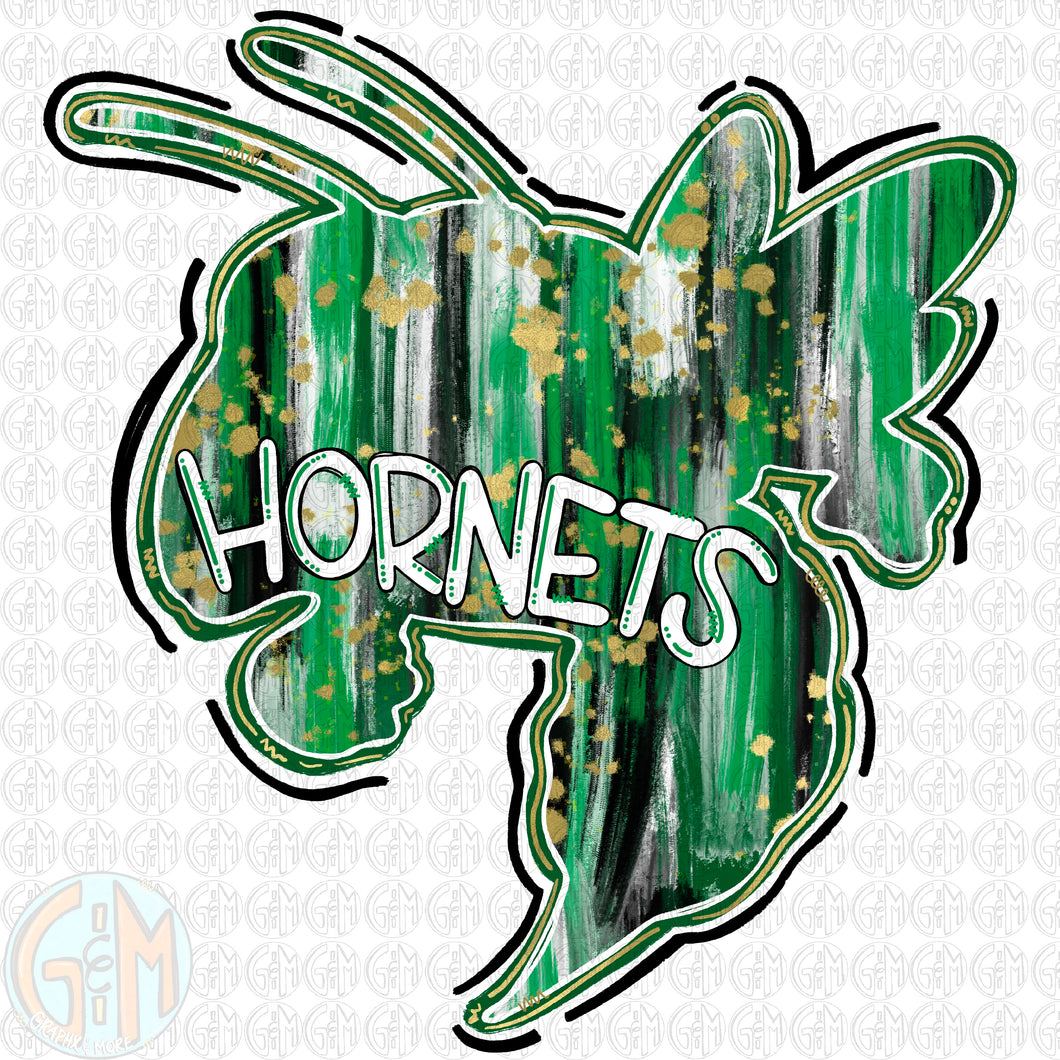 Hornets PNG | Hand Drawn | Sublimation Design