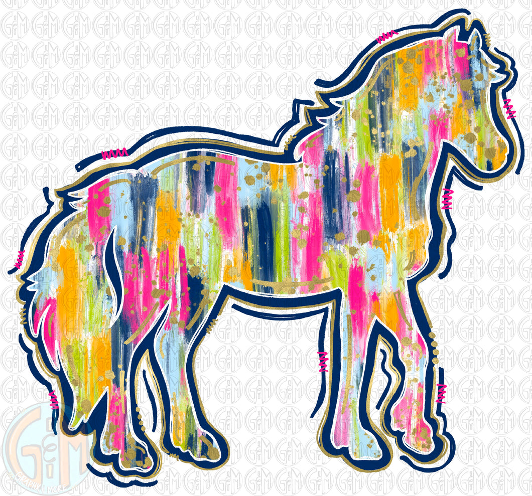Brushed Horse PNG | Hand Drawn | Sublimation Design