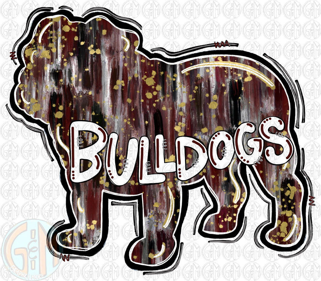 Bulldogs PNG | Hand Drawn | Sublimation Design