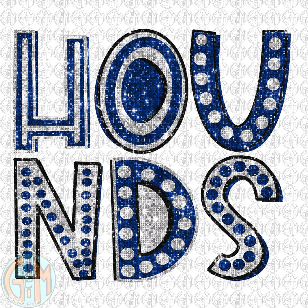 Hounds Glitter Marquee PNG | Sublimation Design | Hand Drawn
