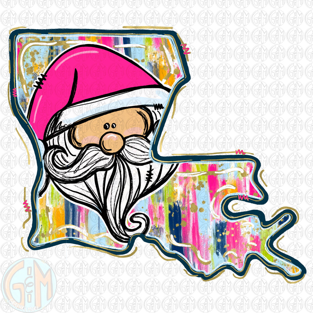 Brushed LA Santa PNG | Hand Drawn | Sublimation Design