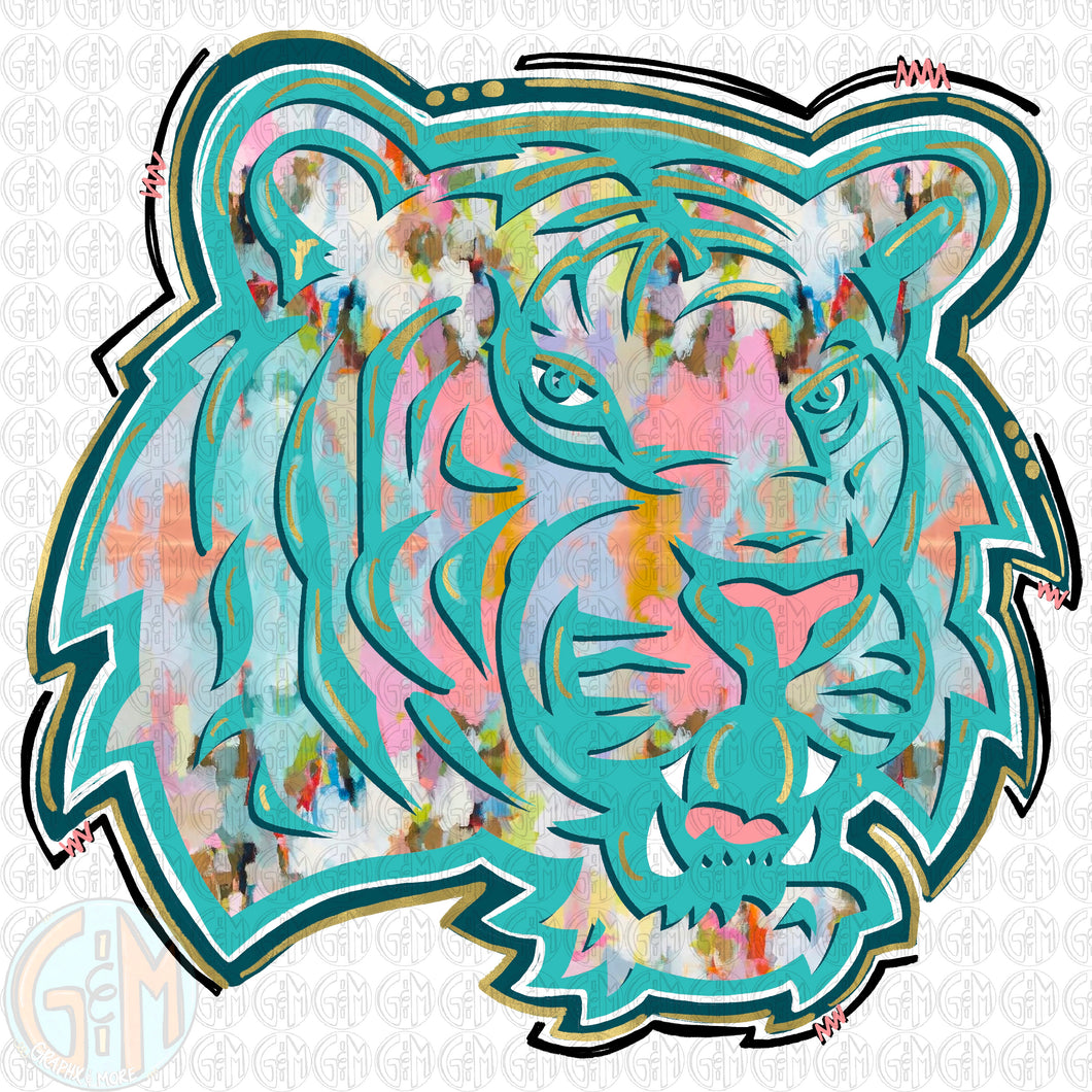 Watercolor Tiger PNG | Hand Drawn | Sublimation Design