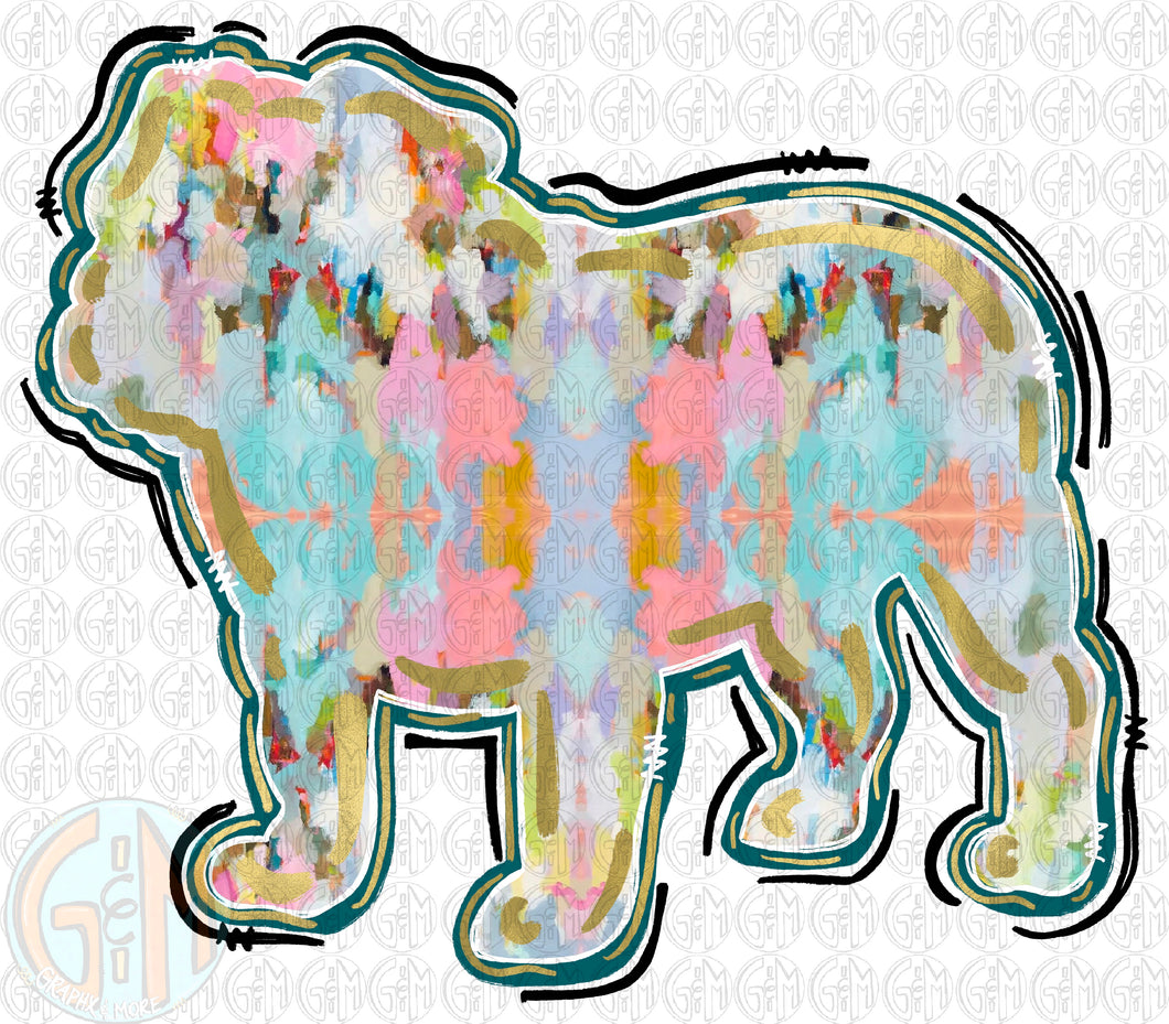 Watercolor Bulldog PNG | Hand Drawn | Sublimation Design