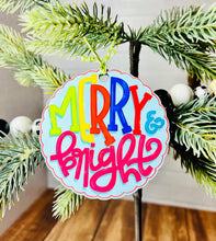 Load image into Gallery viewer, Merry &amp; Bright PNG | Hand Drawn | Sublimation Design
