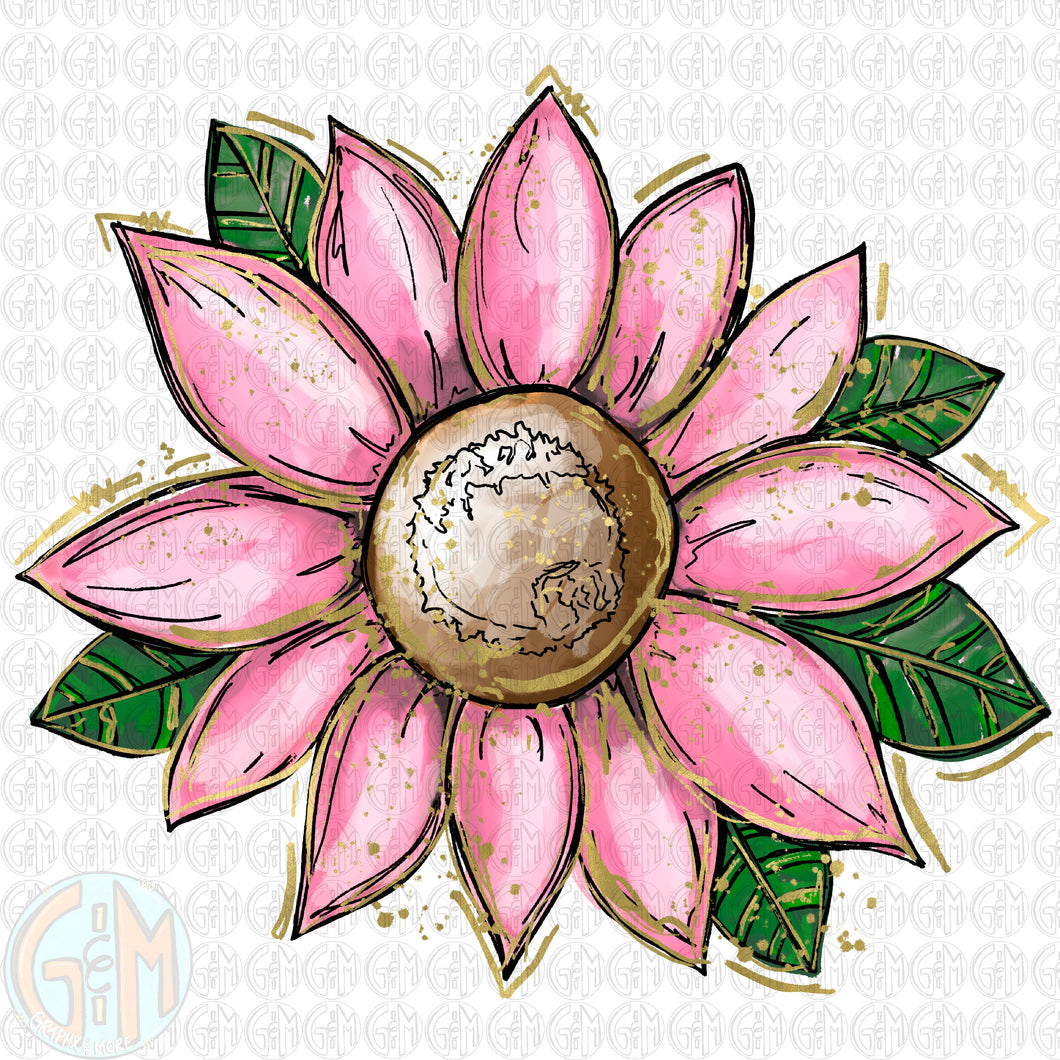 Light Pink Daisy PNG | Hand Drawn | Sublimation Design