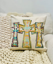 Load image into Gallery viewer, Watercolor Cross Trio Throw Pillow
