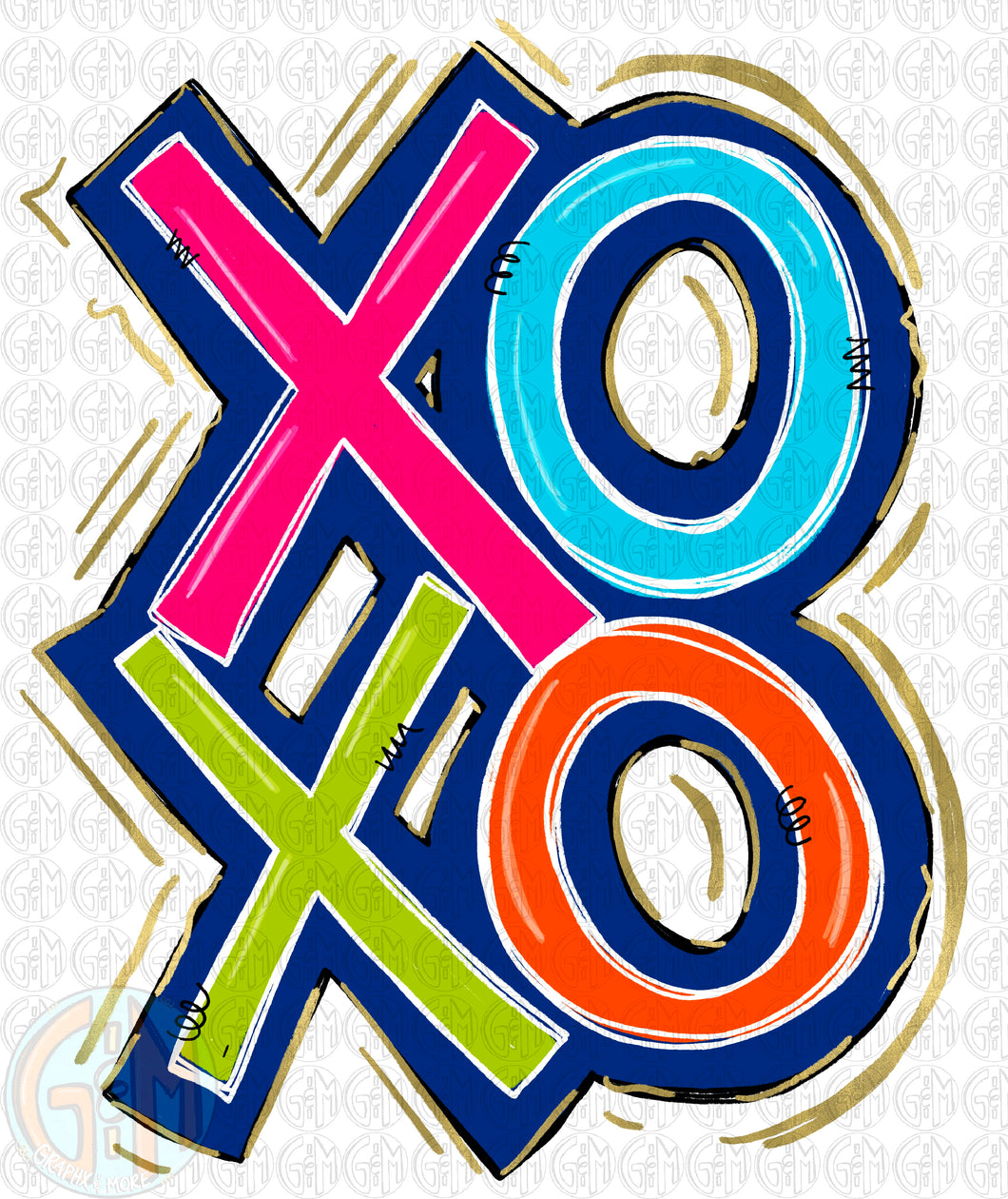 XOXO PNG | Hand Drawn | Sublimation Design