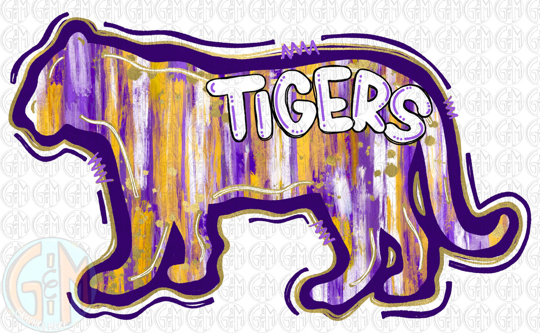 Tigers PNG | Hand Drawn | Sublimation Design