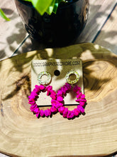 Load image into Gallery viewer, Pink Stone Dangle Earrings
