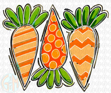 Load image into Gallery viewer, Carrots PNG | Hand Drawn | Sublimation Design
