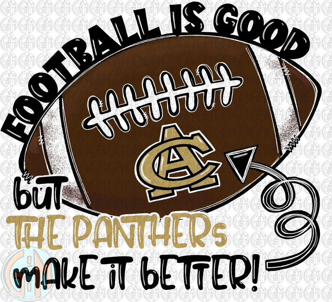 Football is Good - CA Panthers PNG | Hand Drawn | Sublimation Design