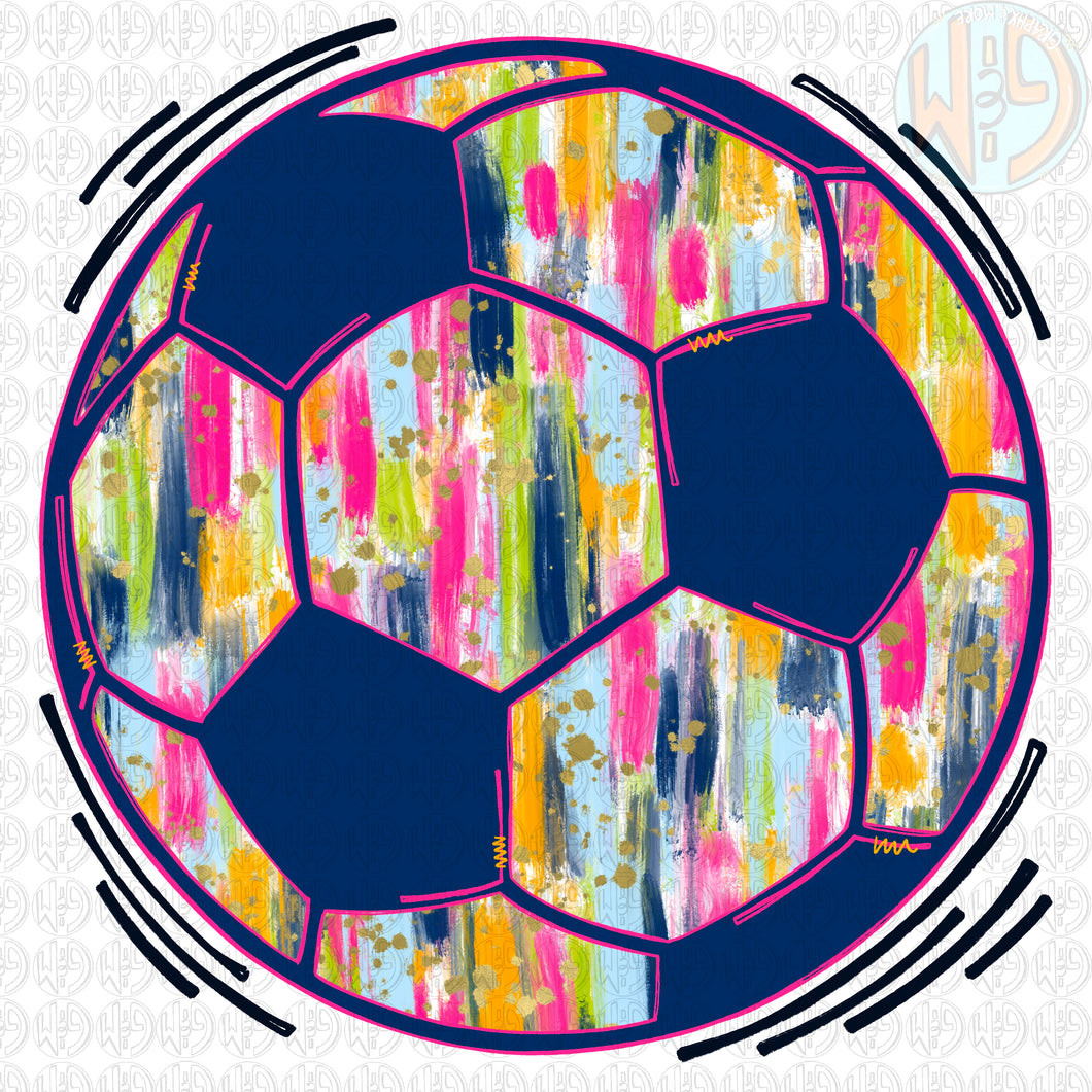 Brushed Soccer ball PNG | Hand Drawn | Sublimation Design