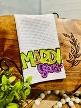 Load image into Gallery viewer, Mardi Gras Waffle Towels
