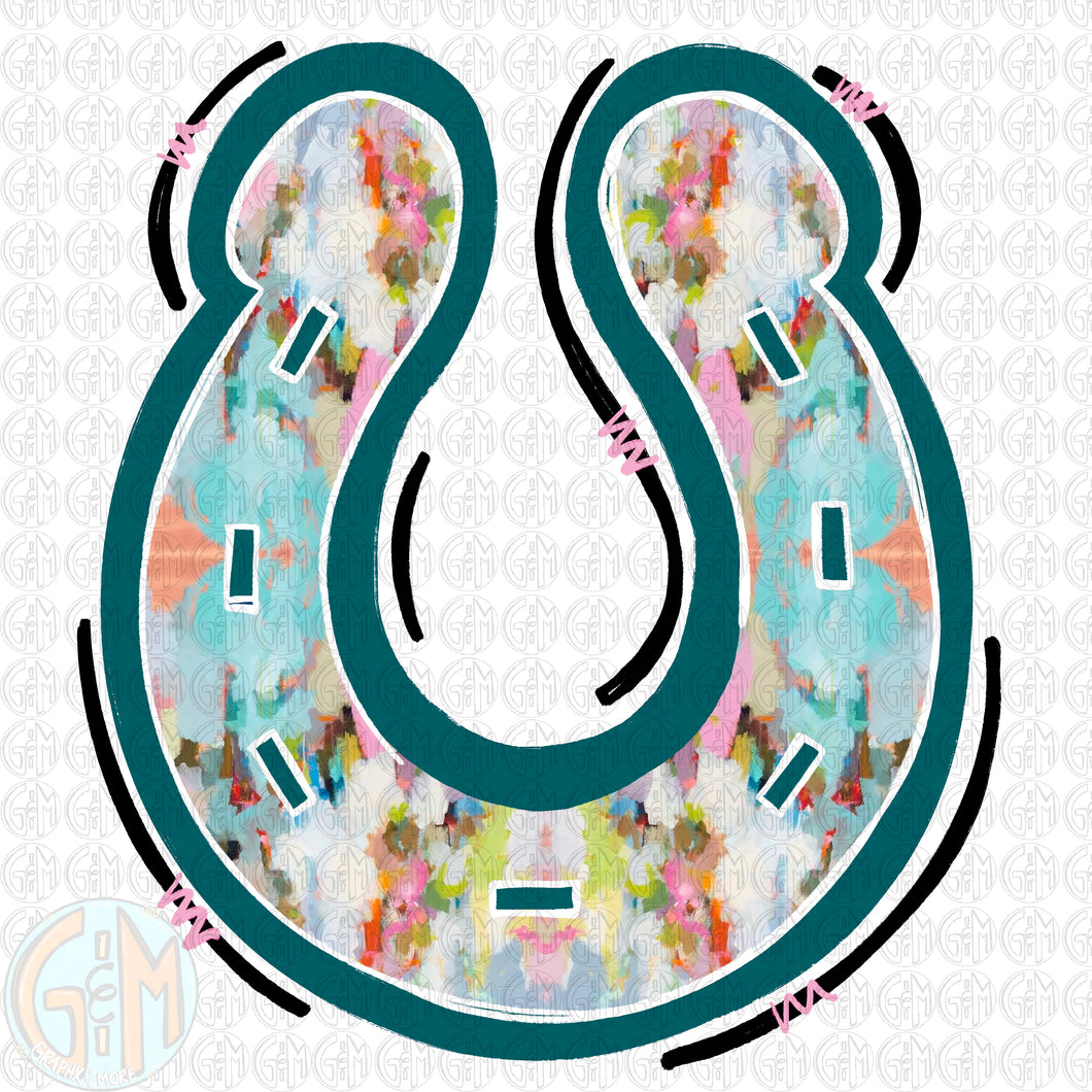 Watercolor Horseshoe PNG | Sublimation Design | Hand Drawn