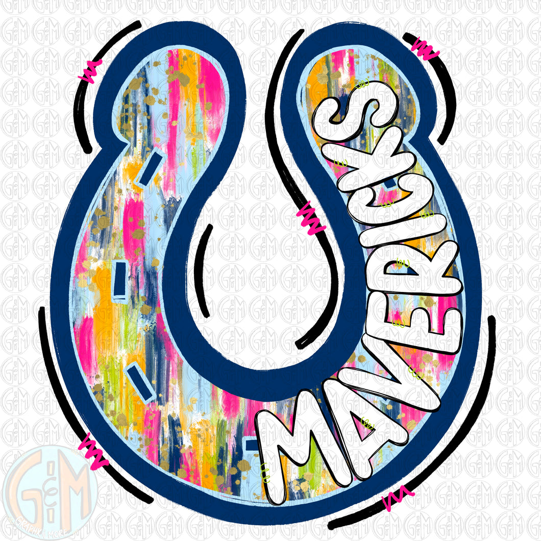 Brushed Mavericks PNG | Sublimation Design | Hand Drawn