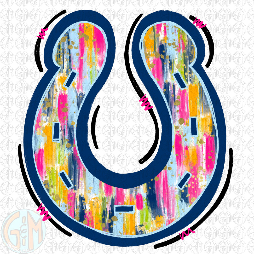 Brushed Horseshoe PNG | Sublimation Design | Hand Drawn