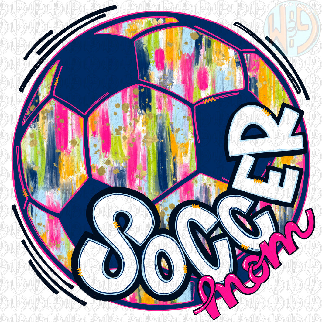 Brushed Soccer Mom PNG | Hand Drawn | Sublimation Design