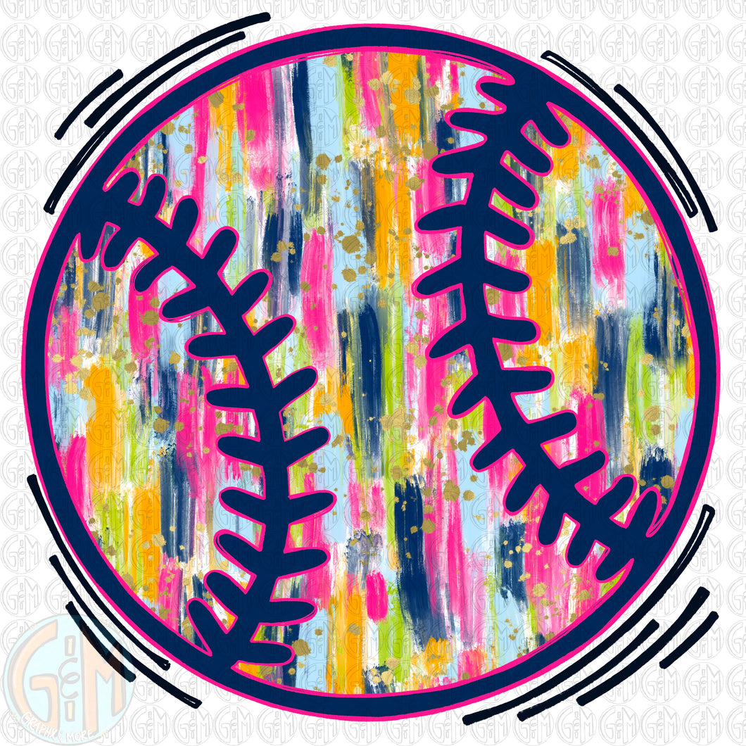 Brushed Baseball ball PNG | Hand Drawn | Sublimation Design