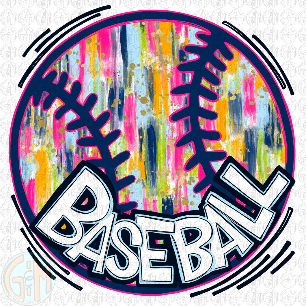 Brushed Baseball PNG | Hand Drawn | Sublimation Design