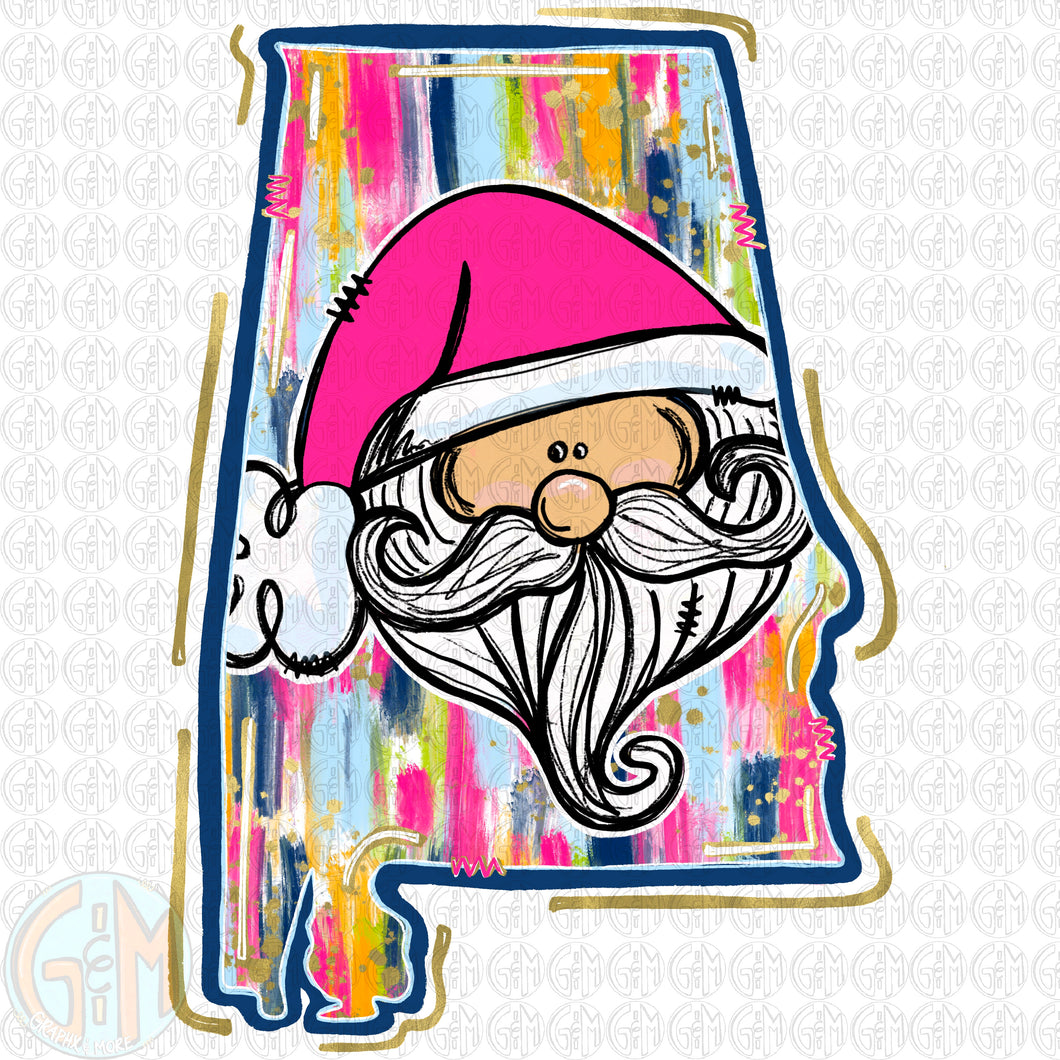 Brushed AL Santa PNG | Hand Drawn | Sublimation Design