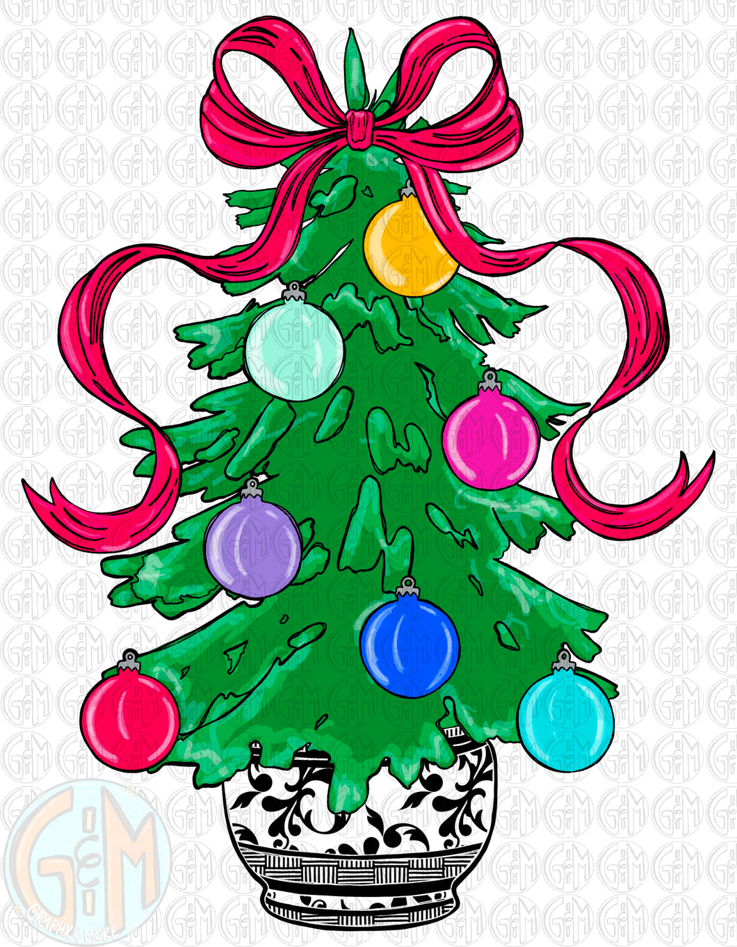 Pretty Tree PNG | Hand Drawn | Sublimation Design