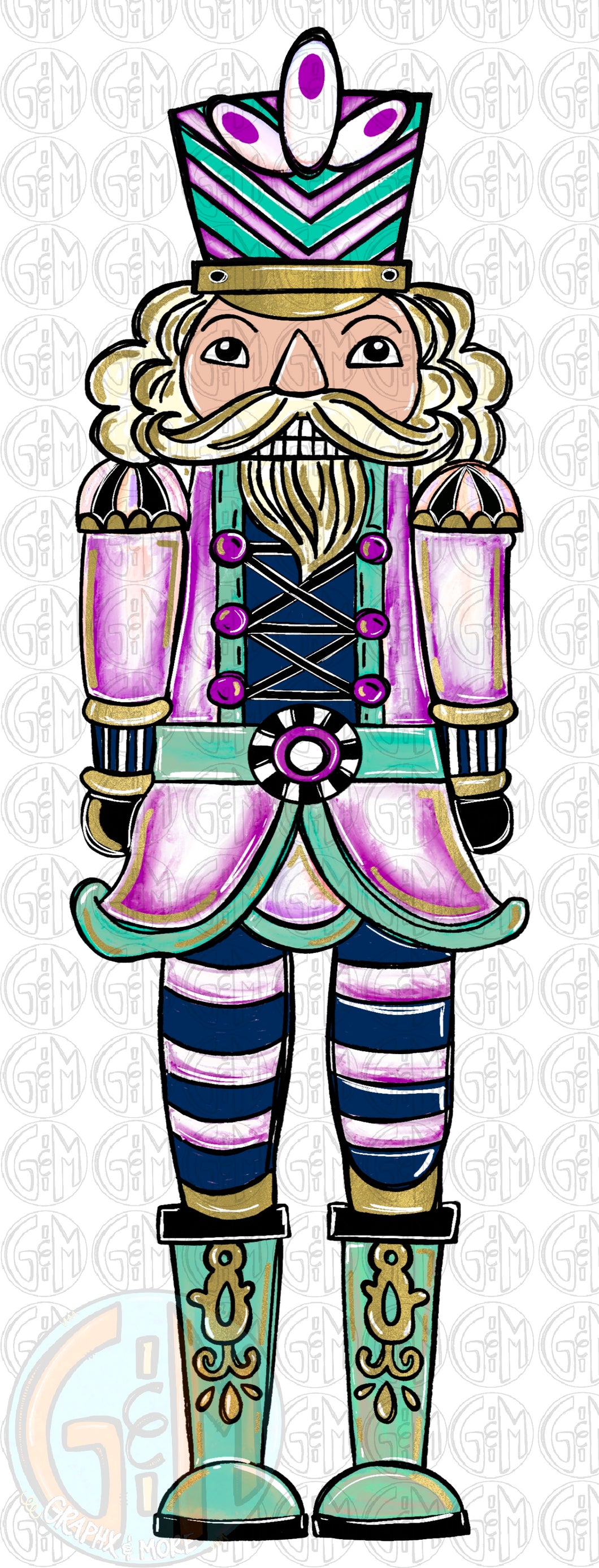 White 2024 Nutcracker PNG | Sublimation Design | Hand Drawn