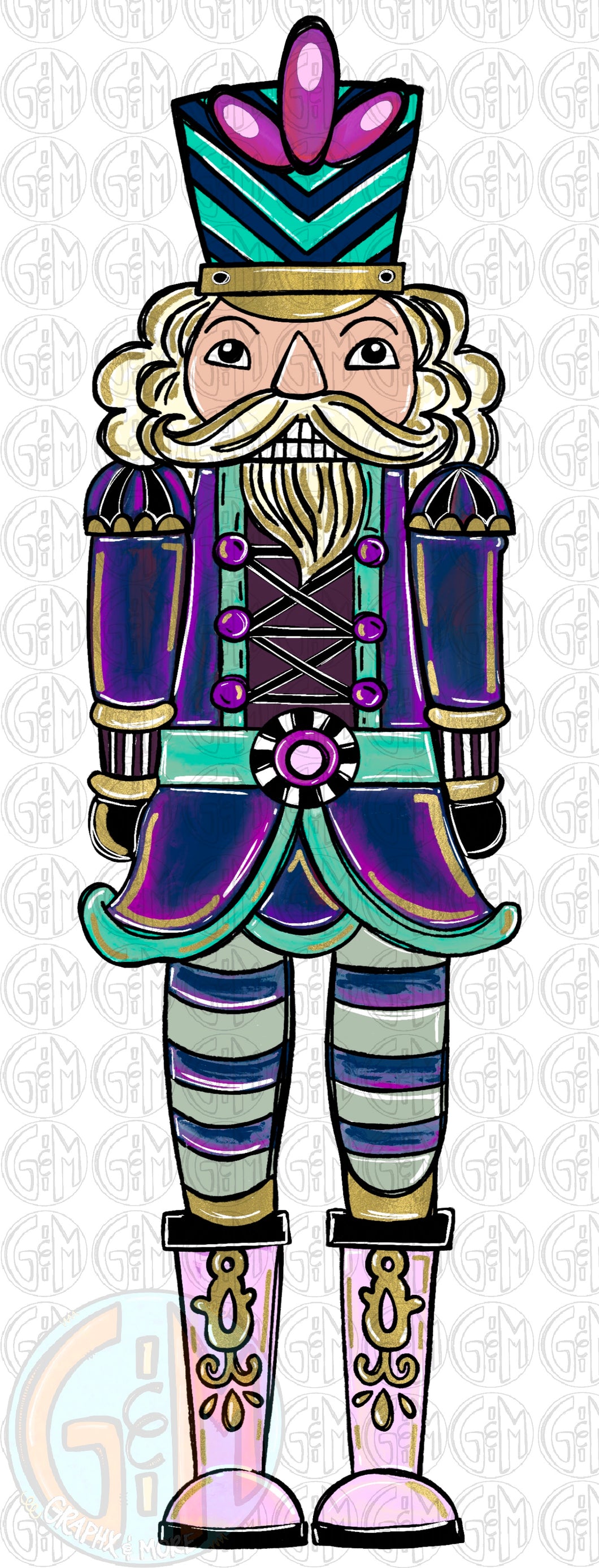 Purple 2024 Nutcracker PNG | Sublimation Design | Hand Drawn