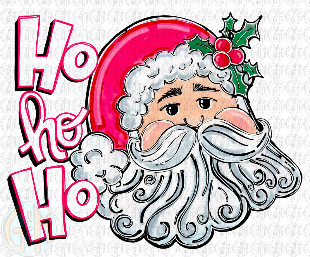 Ho Ho Ho Santa 2024 Nutcracker PNG | Sublimation Design | Hand Drawn