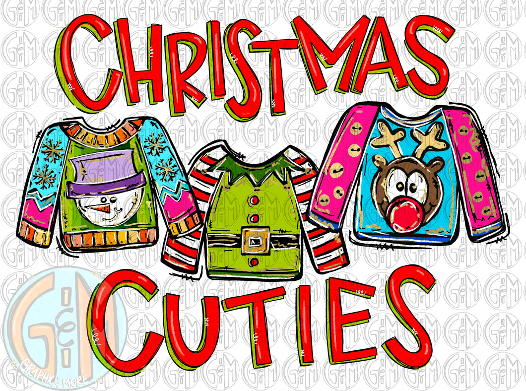 Christmas Cuties PNG | Sublimation Design | Hand Drawn