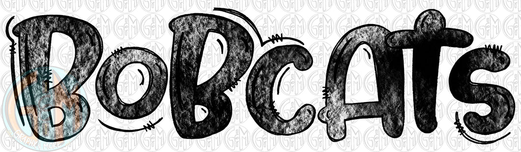 Bubble Mascot Bobcats | Sublimation Design | Hand Drawn