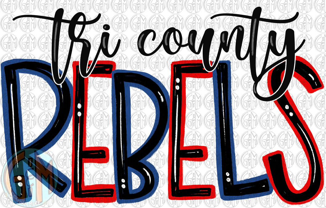 TC Rebels Doodle PNG | Sublimation Design | Hand Drawn