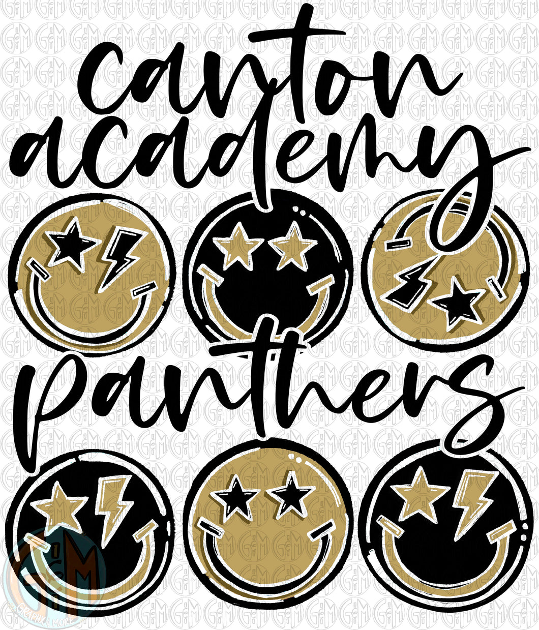 Canton Academy Stacked Smiley PNG | Sublimation Design | Hand Drawn