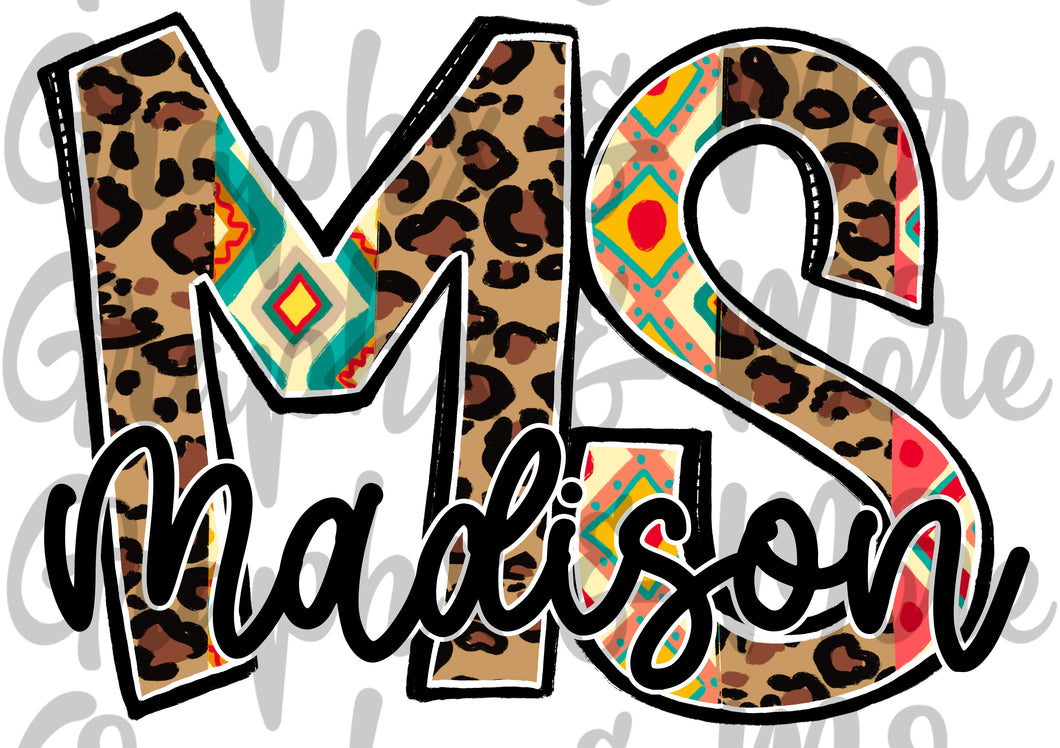 Madison MS PNG | Sublimation Design | Hand Drawn