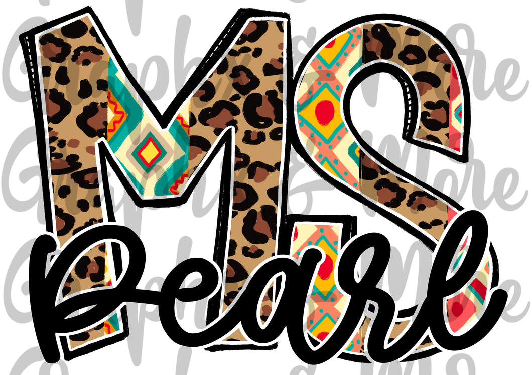 Pearl MS PNG | Hand Drawn | Sublimation Design