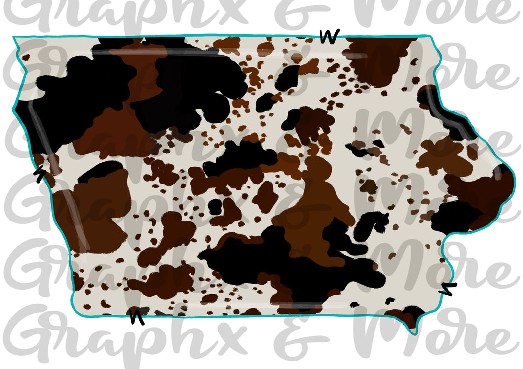 Cowhide IA PNG | Sublimation Design | Hand Drawn