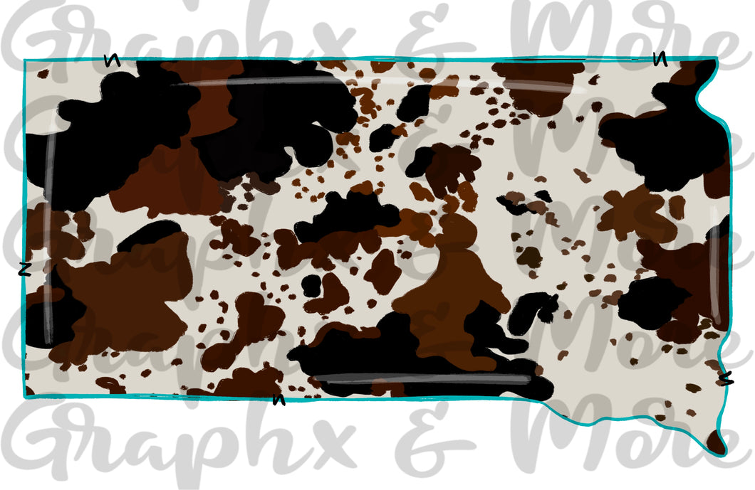 Cowhide SD PNG | Sublimation Design | Hand Drawn