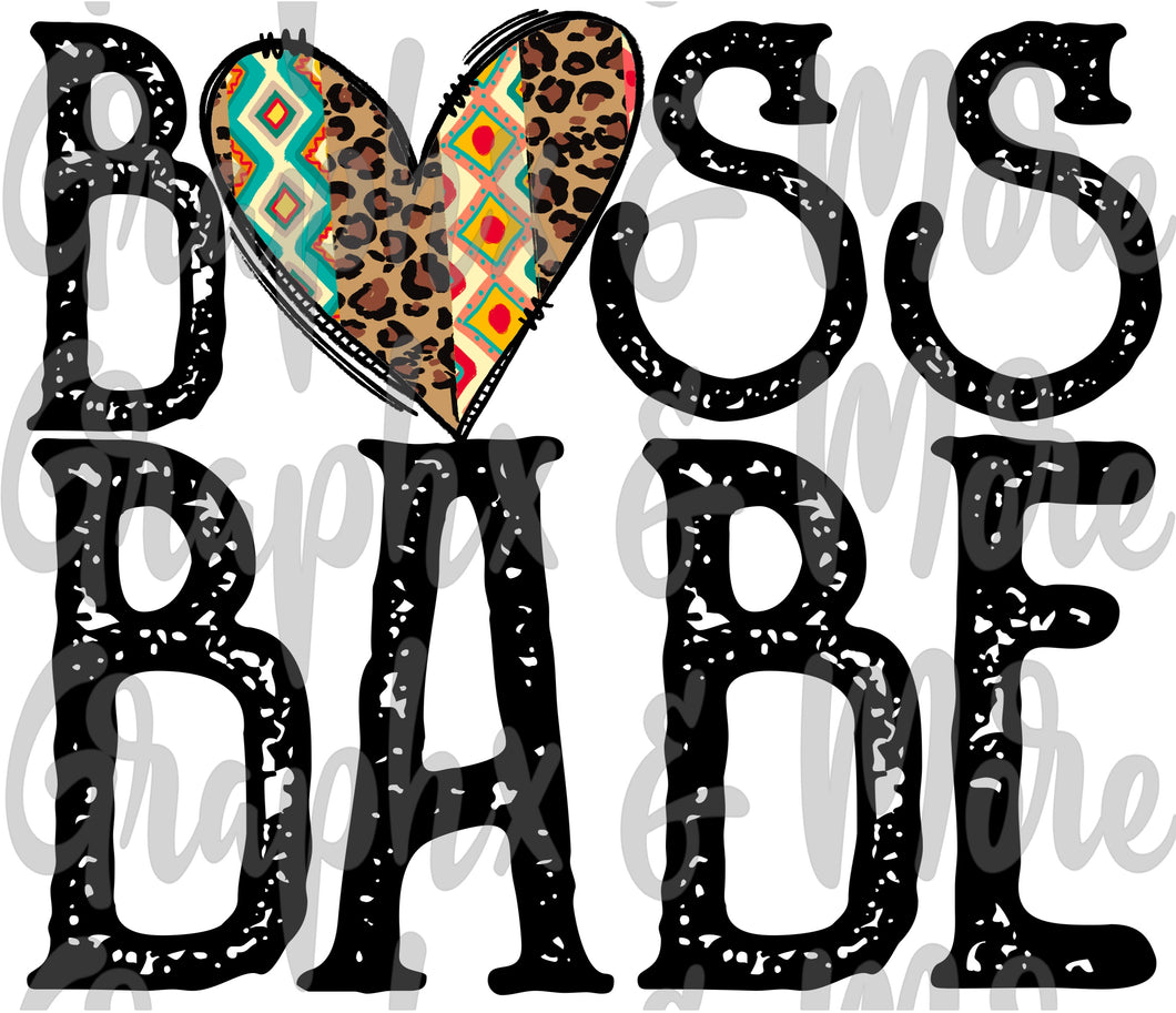 Boss Babe PNG | Sublimation Design | Hand Drawn