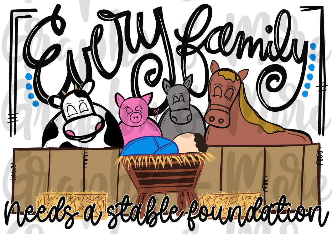 Stable Foundation PNG | Sublimation Design | Hand Drawn