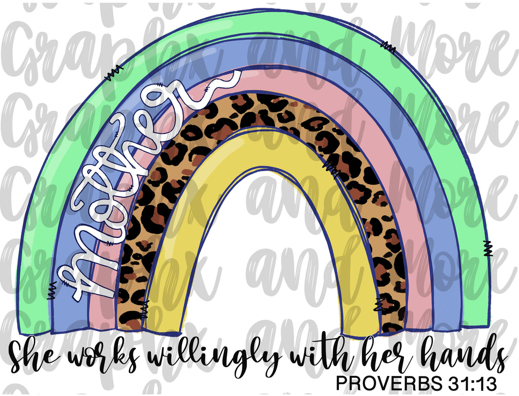 Mother Rainbow PNG | Hand Drawn | Sublimation Design