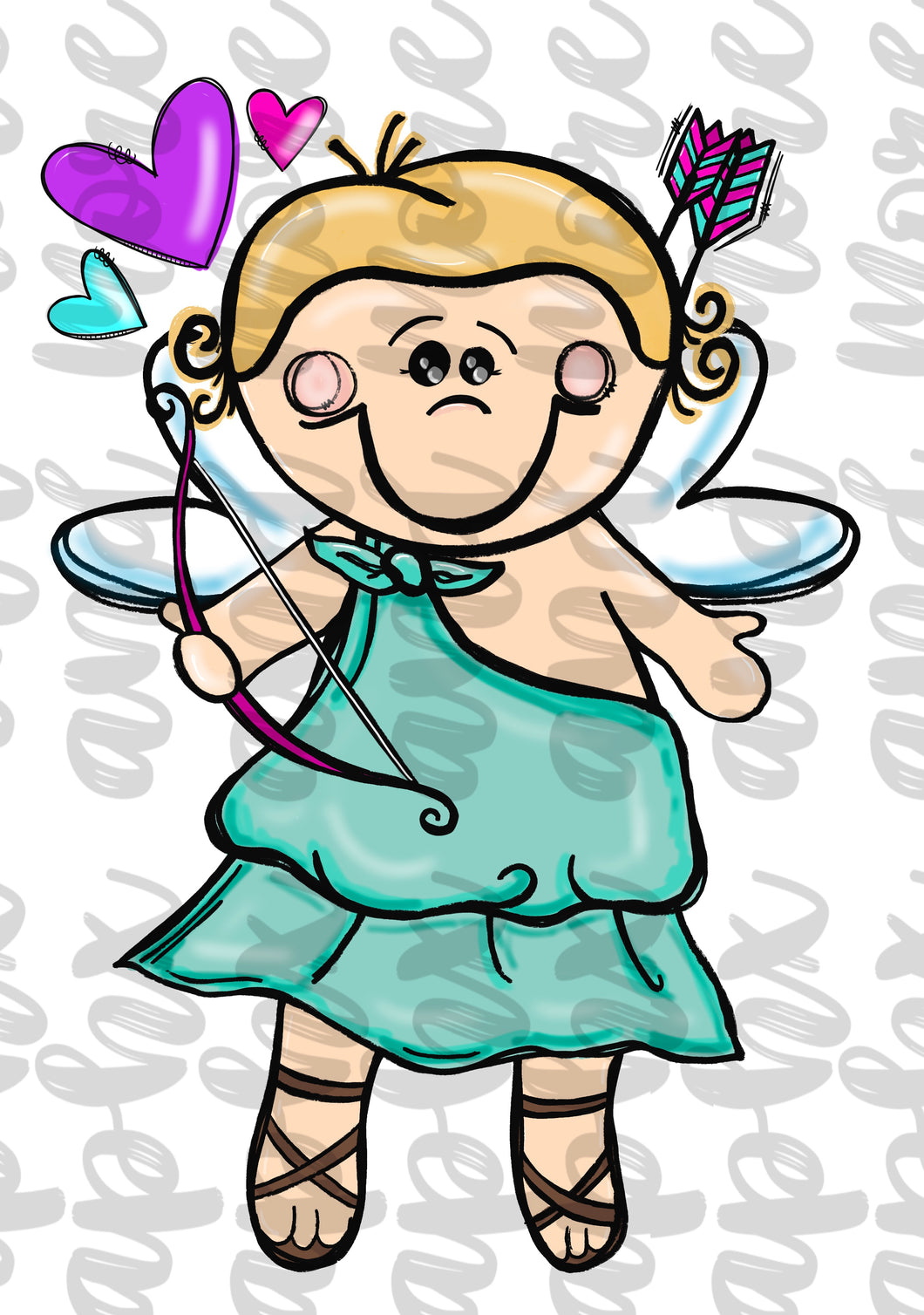 Cupid PNG | Sublimation Design | Hand Drawn