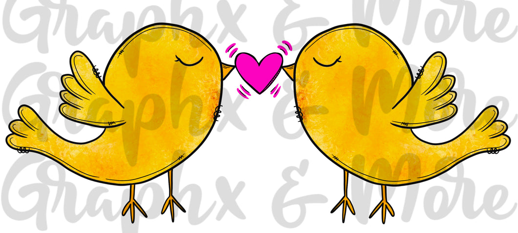 Love Birds PNG | Hand Drawn | Sublimation Design